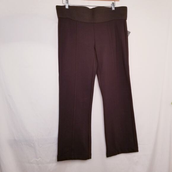 NWT's-Slim Sation by Multiples Brown Pull On Tummy Slimming Stretch Pants Sz 10 - Picture 1 of 7